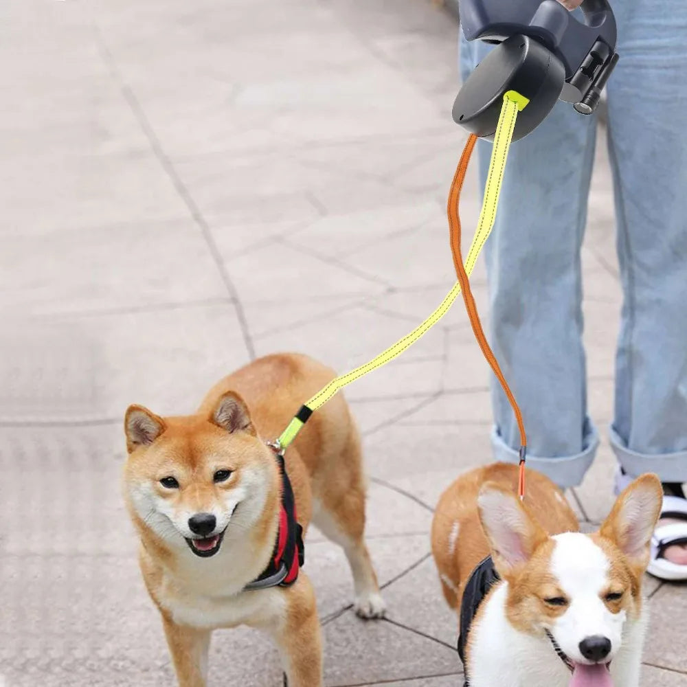 Double Retractable Dog Lead with LED – 3M