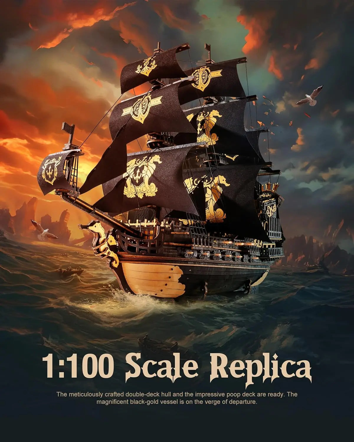 Rokr 3D Wooden Puzzle Seahouse Model Kit