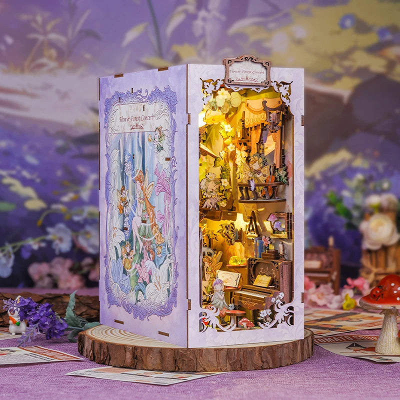 CUTEBEE Book Nook DIY Miniature Kit with LED