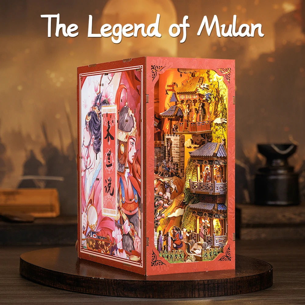 CUTEBEE Book Nook DIY Miniature Kit with LED