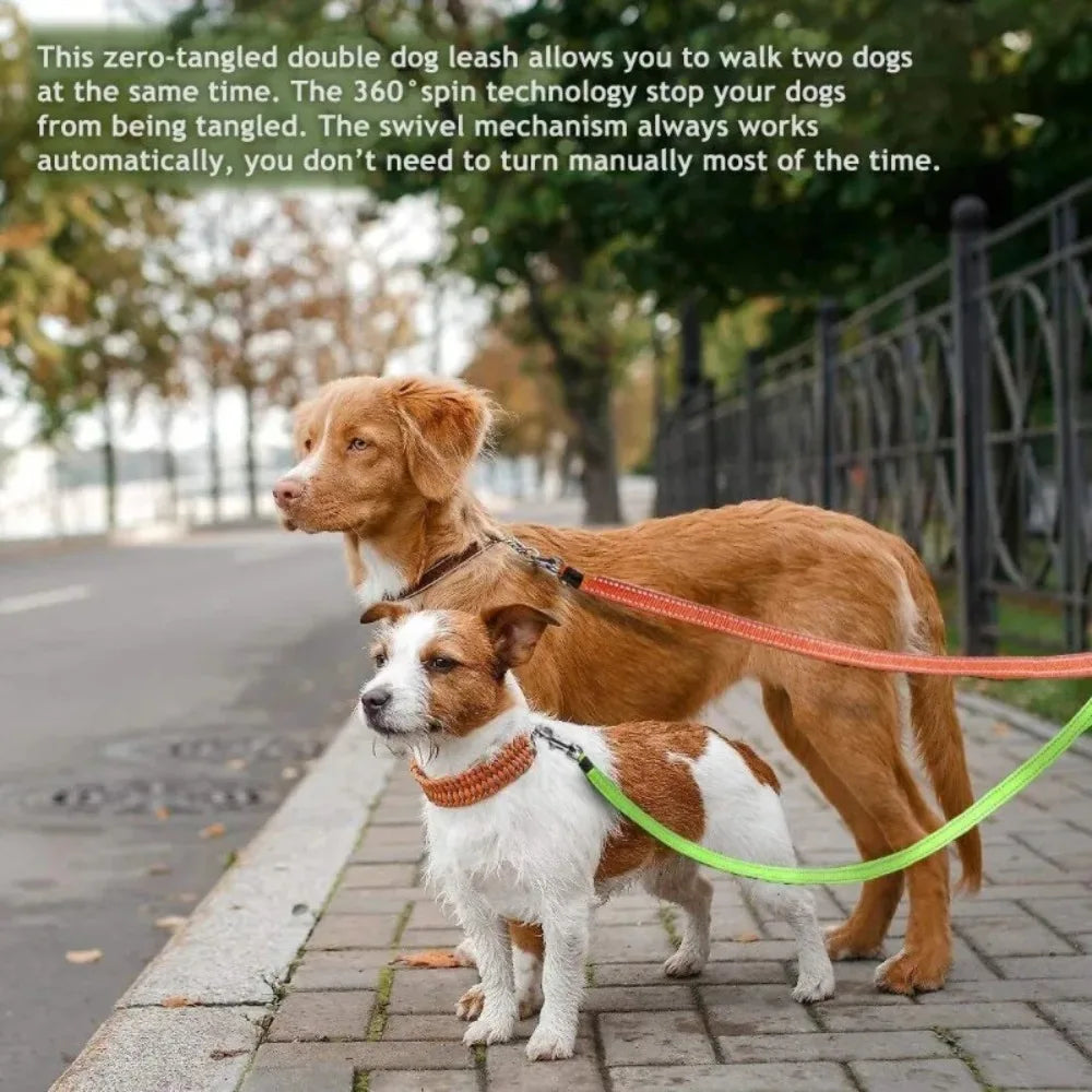 Double Retractable Dog Lead with LED – 3M
