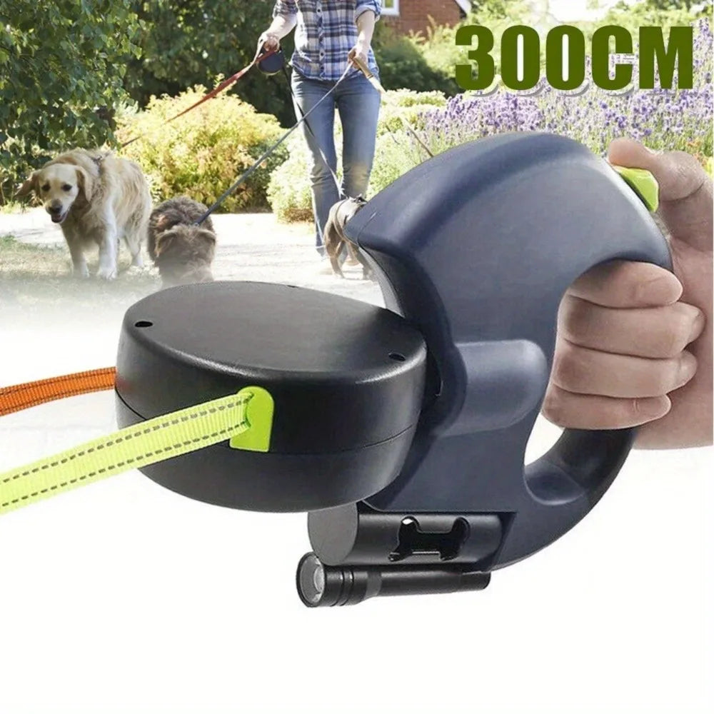 Double Retractable Dog Lead with LED – 3M