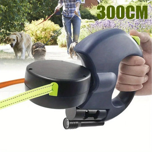 Double Retractable Dog Lead with LED – 3M