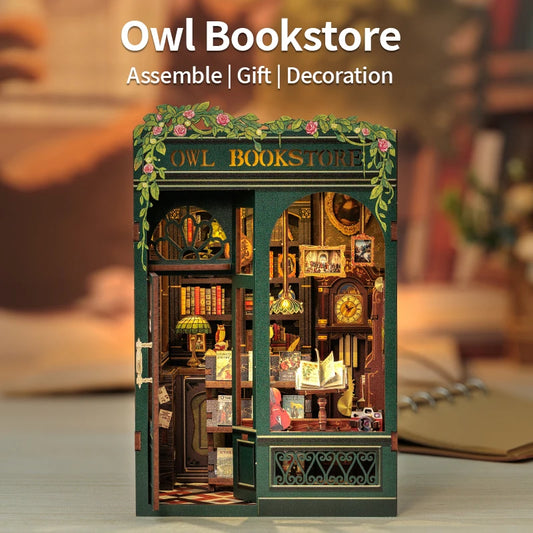 CUTEBEE Book Nook DIY Miniature Kit with LED