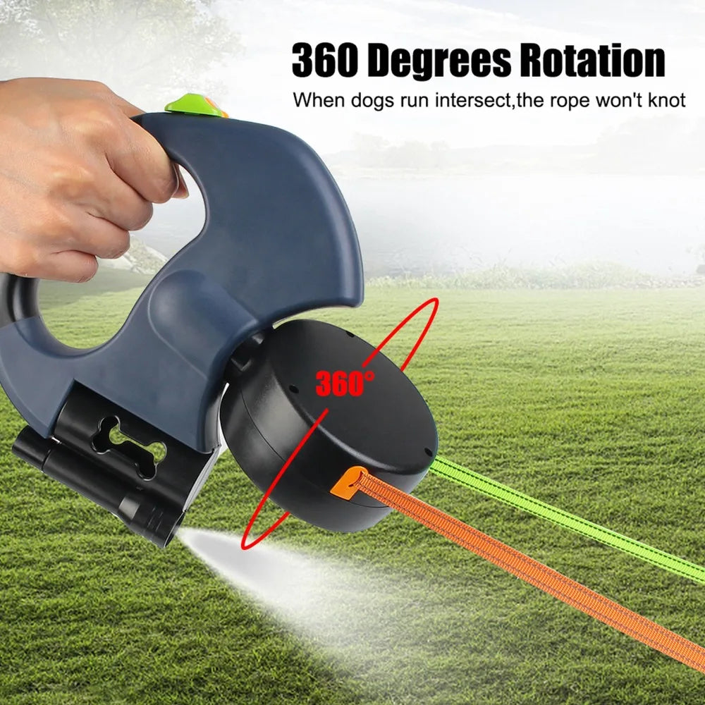 Double Retractable Dog Lead with LED – 3M