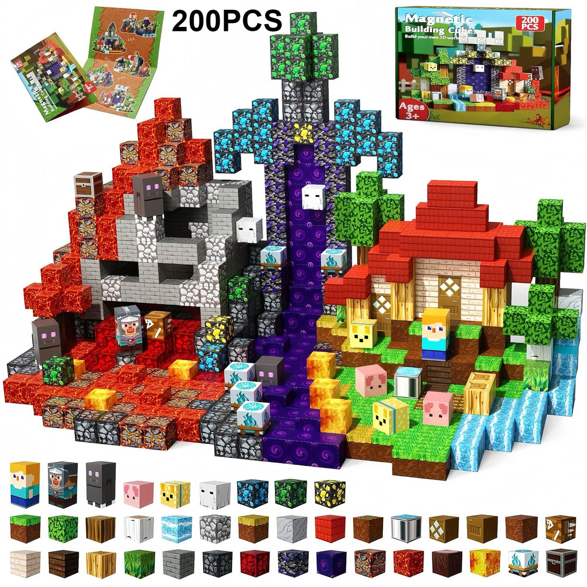 Magnetic Tiles Building Set for Kids 100-300pcs