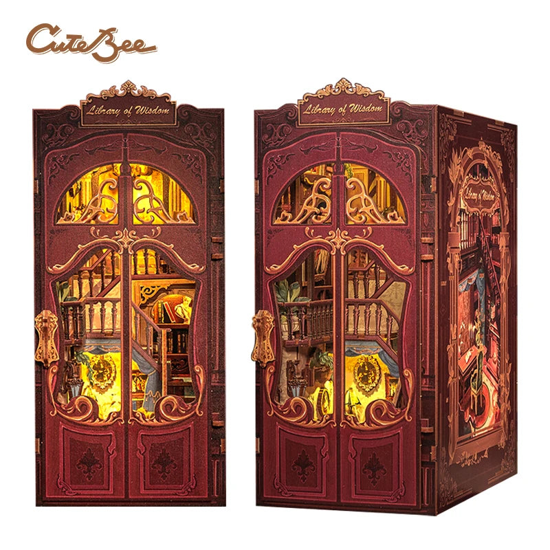 CUTEBEE Book Nook DIY Miniature Kit with LED
