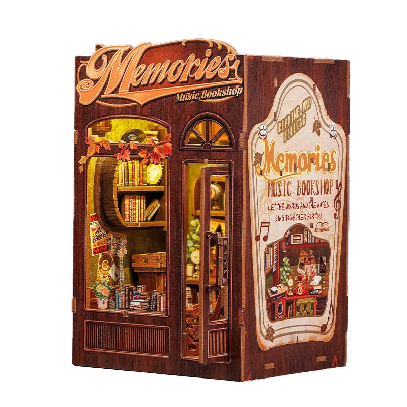 CUTEBEE Book Nook DIY Miniature Kit with LED