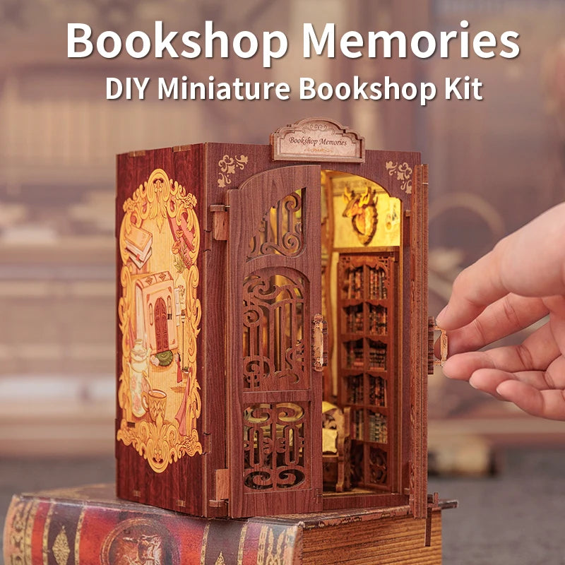 CUTEBEE Book Nook DIY Miniature Kit with LED